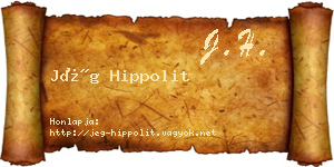 Jég Hippolit névjegykártya